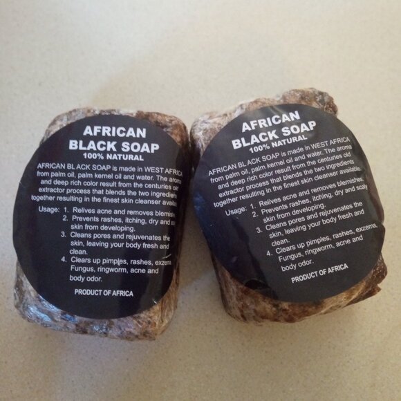 Pure Unrefined African Black soap 16 oz each - Picture 2 of 2